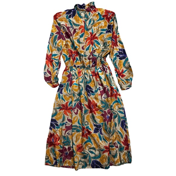 J. ELLIS Vintage Floral Long Sleeve Mock Neck Maxi Dress 16 - Picture 4 of 14